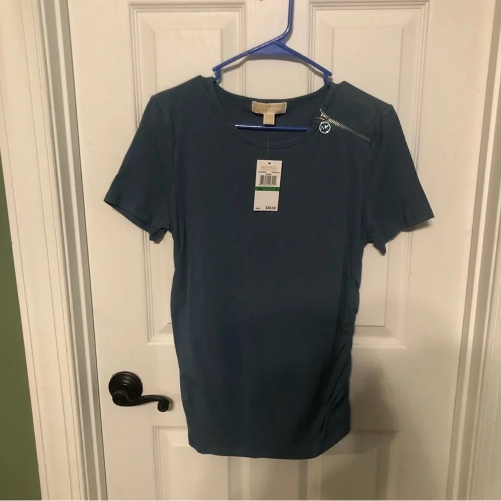 Michael Kors Ruched Zipper Shirt - Picture 8 of 12